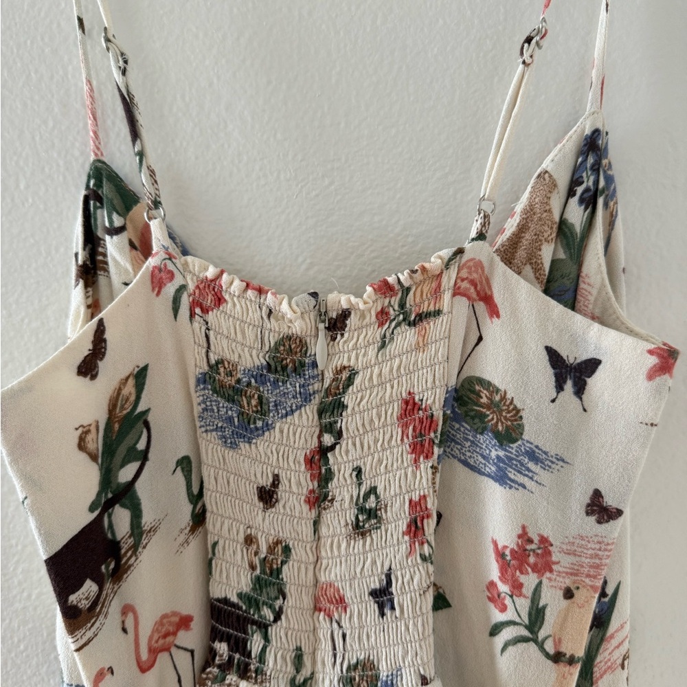 Reformation Cream Dress with Floral and Animal Patterns - Picture 6 of 6
